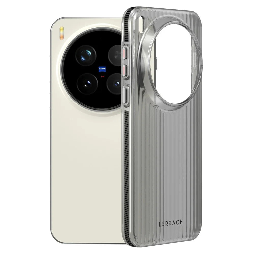 LEREACH TOC Series for vivo X300 Pro 5G Case Flowing Grid PC Phone Cover - Black - 1