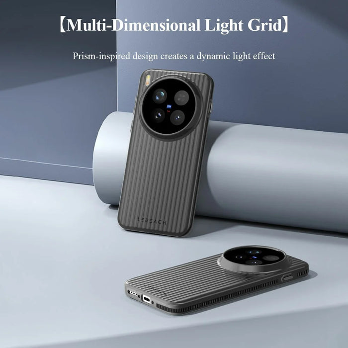 LEREACH TOC Series for vivo X300 Pro 5G Case Flowing Grid PC Phone Cover - Black - 7