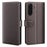 AMORUS For Samsung Galaxy A37 5G Stand Cases Calf Texture Genuine Split Leather Wallet Phone Cover - Brown - 1