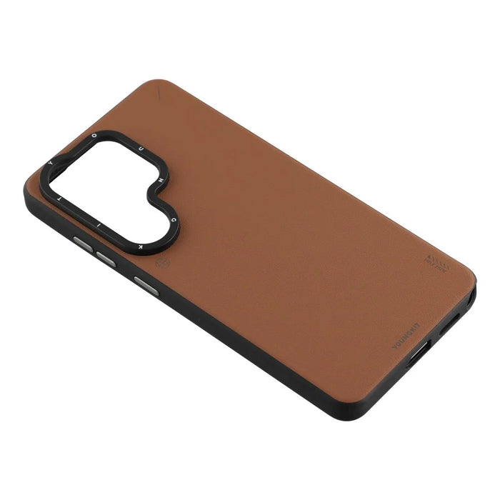 YOUNGKIT For Samsung Galaxy S26 Ultra Magnetic Case PU Leather + PC Phone Cover - Bronze - 5
