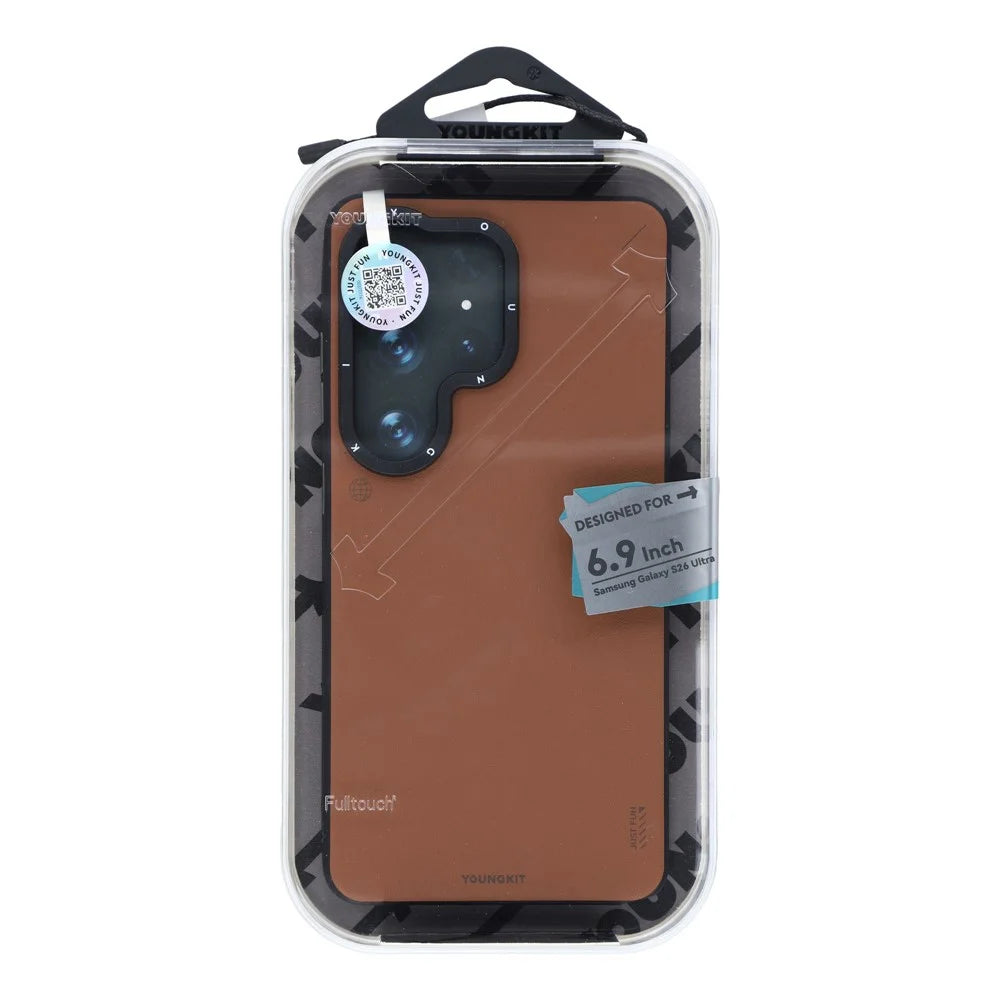 YOUNGKIT For Samsung Galaxy S26 Ultra Magnetic Case PU Leather + PC Phone Cover - Bronze - 7