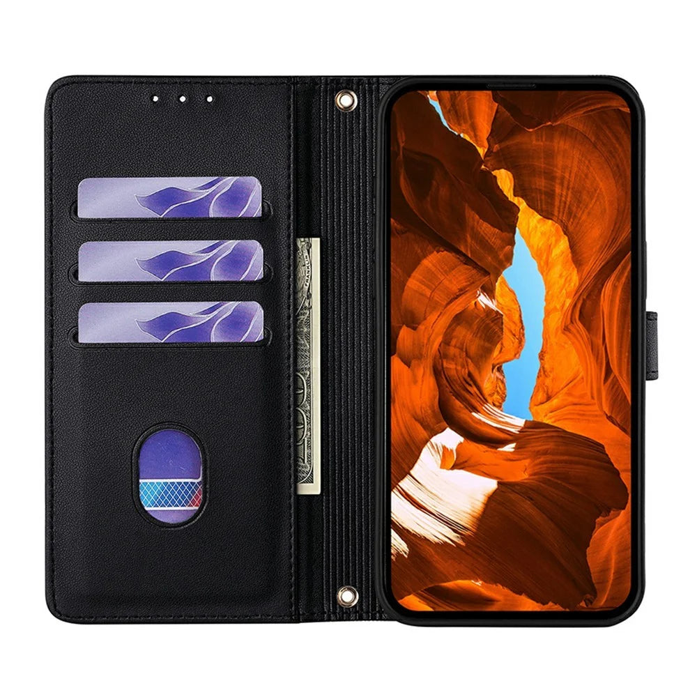 For OnePlus Ace 6T 5G / Ace 6 5G Case Metal I-Buckle PU Leather Wallet Phone Cover - Black - 2