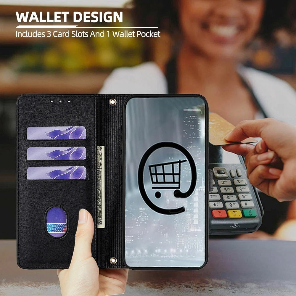 For OnePlus Ace 6T 5G / Ace 6 5G Case Metal I-Buckle PU Leather Wallet Phone Cover - Black - 6