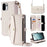 For OnePlus Ace 6T 5G / Ace 6 5G Case Card Slots Zipper Purse PU Leather Phone Cover with Shoulder Strap - White - 1