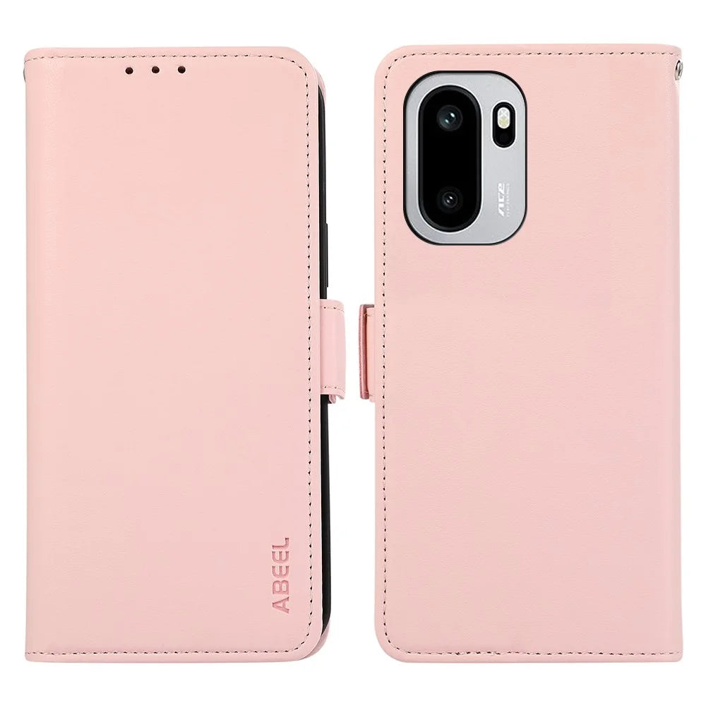 ABEEL For OnePlus 15R 5G / Ace 6T 5G / Ace 6 5G Case Leather Phone Cover with RFID Blocking Wallet - Pink - 1
