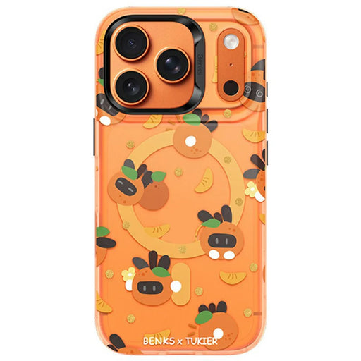 BENKS For iPhone 17 Pro Magnetic Case Cartoon Rabbit IMD PC Phone Cover Compatible with MagSafe - Orange Rabbit - 2