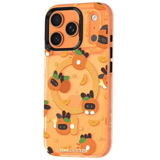 BENKS For iPhone 17 Pro Max Magnetic Case Cartoon Rabbit IMD PC Phone Cover Compatible with MagSafe - Orange Rabbit - 1