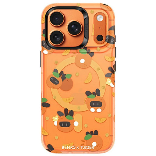 BENKS For iPhone 17 Pro Max Magnetic Case Cartoon Rabbit IMD PC Phone Cover Compatible with MagSafe - Orange Rabbit - 2