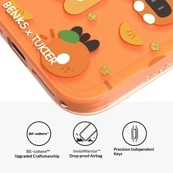 BENKS For iPhone 17 Pro Max Magnetic Case Cartoon Rabbit IMD PC Phone Cover Compatible with MagSafe - Orange Rabbit - 3