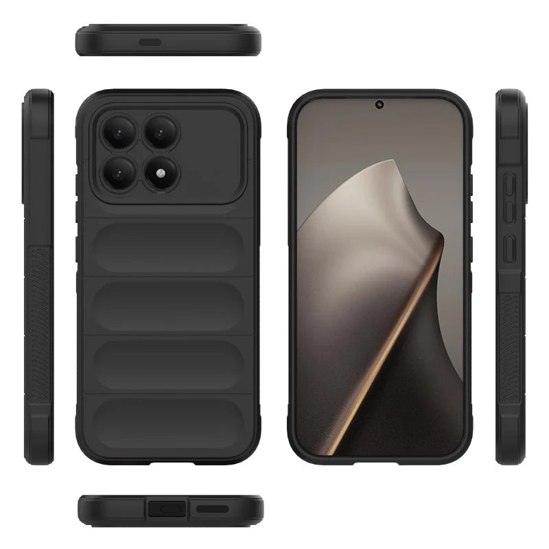 WANLONFENG For Xiaomi Poco F8 Pro 5G / Xiaomi Redmi K90 5G TPU Case  HD Series Anti Slip Phone Cover with Tempered Glass - Black - 2