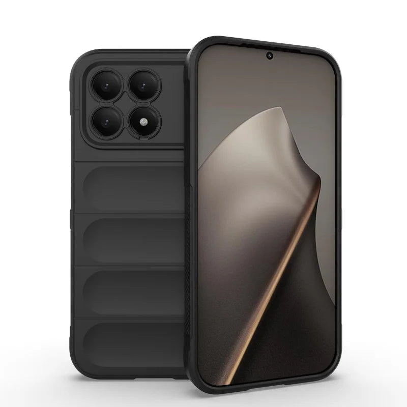 WANLONFENG For Xiaomi Poco F8 Pro 5G / Xiaomi Redmi K90 5G TPU Case  HD Series Anti Slip Phone Cover with Tempered Glass - Black - 3
