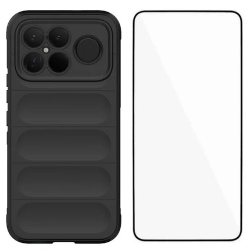 WANLONFENG For Xiaomi Poco F8 Ultra / Xiaomi Redmi K90 Pro Max 5G TPU Case  HD Series Anti Slip Phone Cover with Tempered Glass - Black - 1