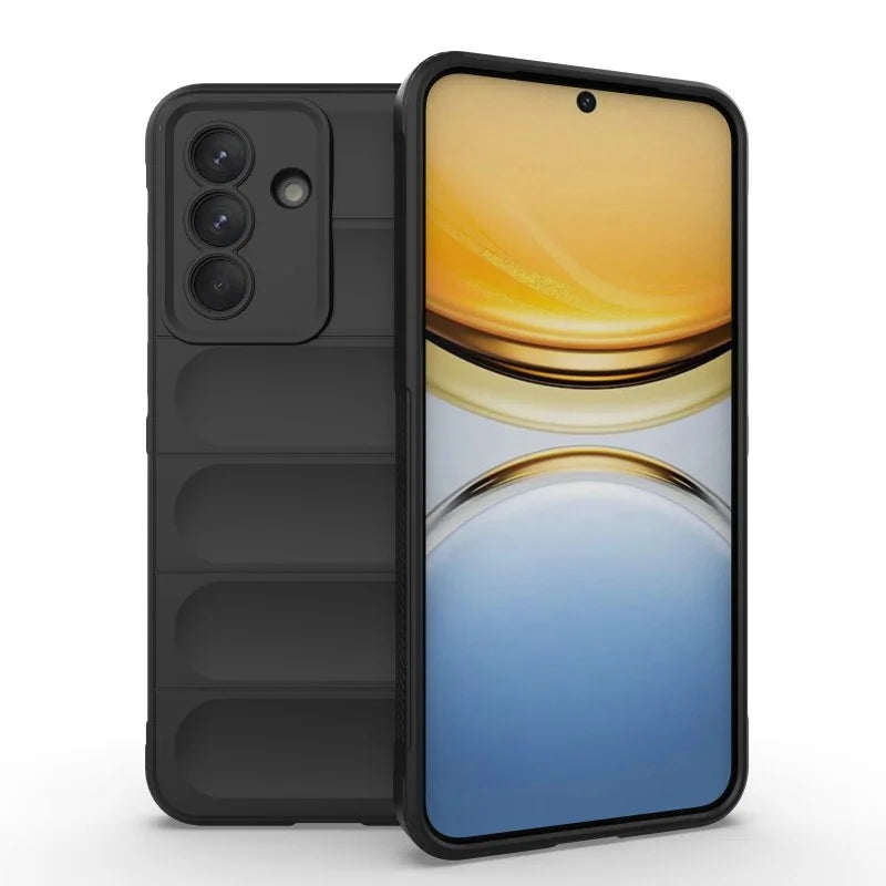 WANLONFENG For Samsung Galaxy A37 5G TPU Case  HD Series Anti Slip Phone Cover with Tempered Glass - Black - 2