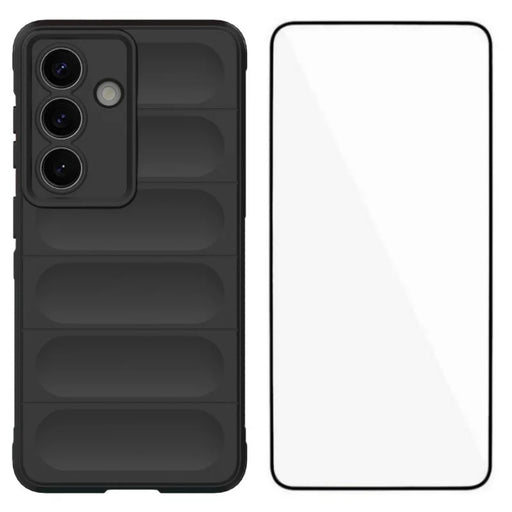 WANLONFENG For Samsung Galaxy S26+ TPU Case  HD Series Anti Slip Phone Cover with Tempered Glass - Black - 1