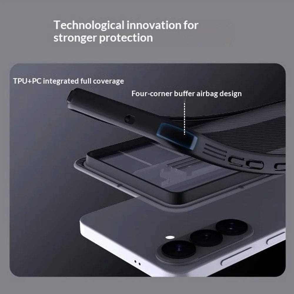 NILLKIN Camshield Pro Series For Samsung Galaxy S26+ Case TPU + PC Phone Cover with Camera Slider - Transparent Black - 7