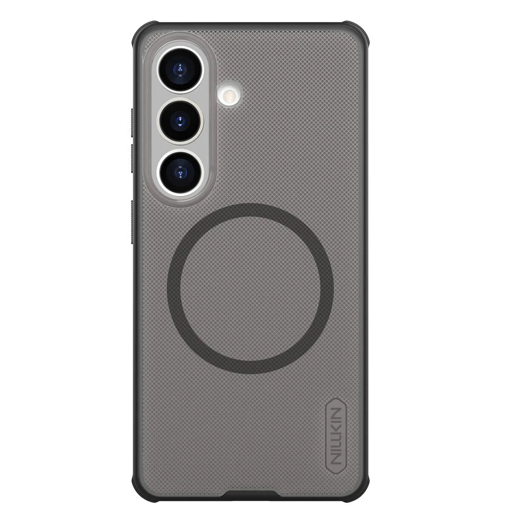NILLKIN Super Frosted Shield Pro for Samsung Galaxy S26 Magnetic Case Matte PC TPU Clear Black Phone Back Cover - Transparent Black - 1