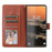 For Samsung Galaxy S26 Ultra Case Wallet Stand PU Leather Phone Cover with Wrist Strap - Brown - 2