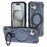 For iPhone 17 Magnetic Case Rotating Kickstand TPU PC Shockproof Phone Back Cover Compatible with MagSafe - Dark Blue - 1