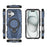 For iPhone 17 Magnetic Case Rotating Kickstand TPU PC Shockproof Phone Back Cover Compatible with MagSafe - Dark Blue - 4