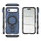 For iPhone Air Magnetic Case Rotating Kickstand TPU PC Shockproof Phone Back Cover Compatible with MagSafe - Dark Blue - 4