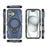 For iPhone 16 Magnetic Case Rotating Kickstand TPU PC Shockproof Phone Back Cover Compatible with MagSafe - Dark Blue - 4