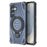 For Samsung Galaxy S25 Magnetic Case Rotating Kickstand TPU PC Shockproof Phone Back Cover - Dark Blue - 2