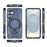 For Samsung Galaxy S25 Magnetic Case Rotating Kickstand TPU PC Shockproof Phone Back Cover - Dark Blue - 4