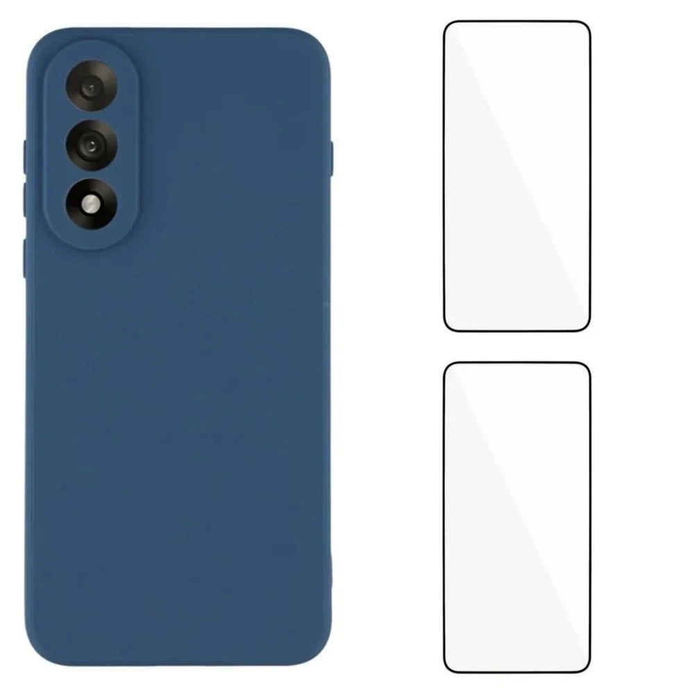 WANLONFENG For OnePlus Ace 5 Ultra 5G / OnePlus Nord 5 5G Case  ZB1 Series Precise Cutouts Straight Edge TPU Phone Cover with 2Pcs Tempered Glass Films - Sapphire - 1