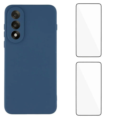 WANLONFENG For OnePlus Ace 5 Ultra 5G / OnePlus Nord 5 5G Case  ZB1 Series Precise Cutouts Straight Edge TPU Phone Cover with 2Pcs Tempered Glass Films - Sapphire - 1