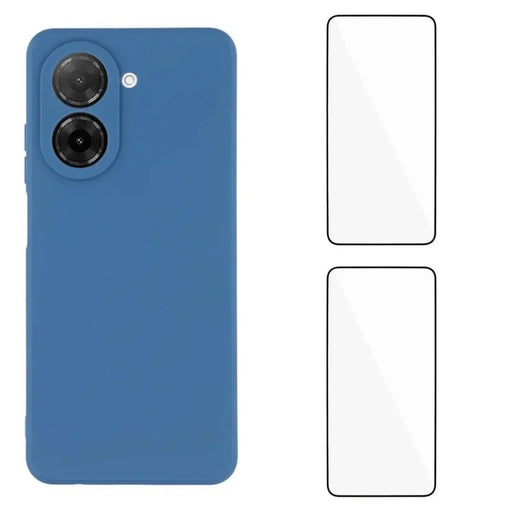 WANLONFENG For Xiaomi Redmi A5 NFC (EU) (173.45mm) Case  ZB1 Series Precise Cutouts Straight Edge TPU Phone Cover with 2Pcs Tempered Glass Films - Sapphire - 1