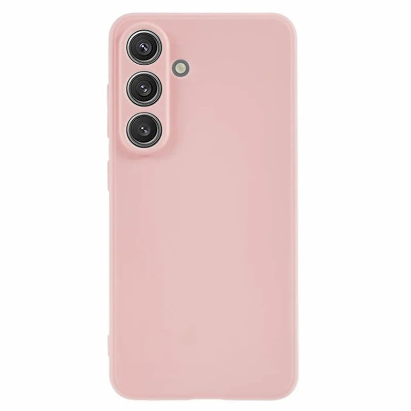 WANLONFENG For Samsung Galaxy S25 FE Case  ZB1 Series Precise Cutouts Straight Edge TPU Phone Cover with 2Pcs Tempered Glass Films - Pink - 2