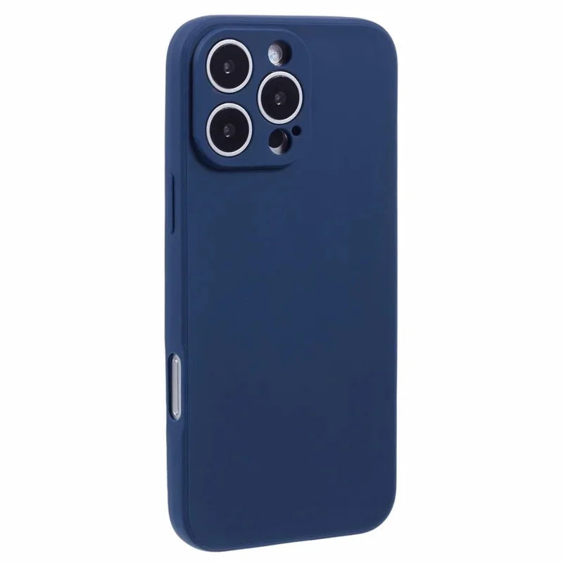 WANLONFENG For iPhone 16 Pro Max Case  ZB1 Series Precise Cutouts Straight Edge TPU Phone Cover with 2Pcs Tempered Glass Films - Sapphire - 2
