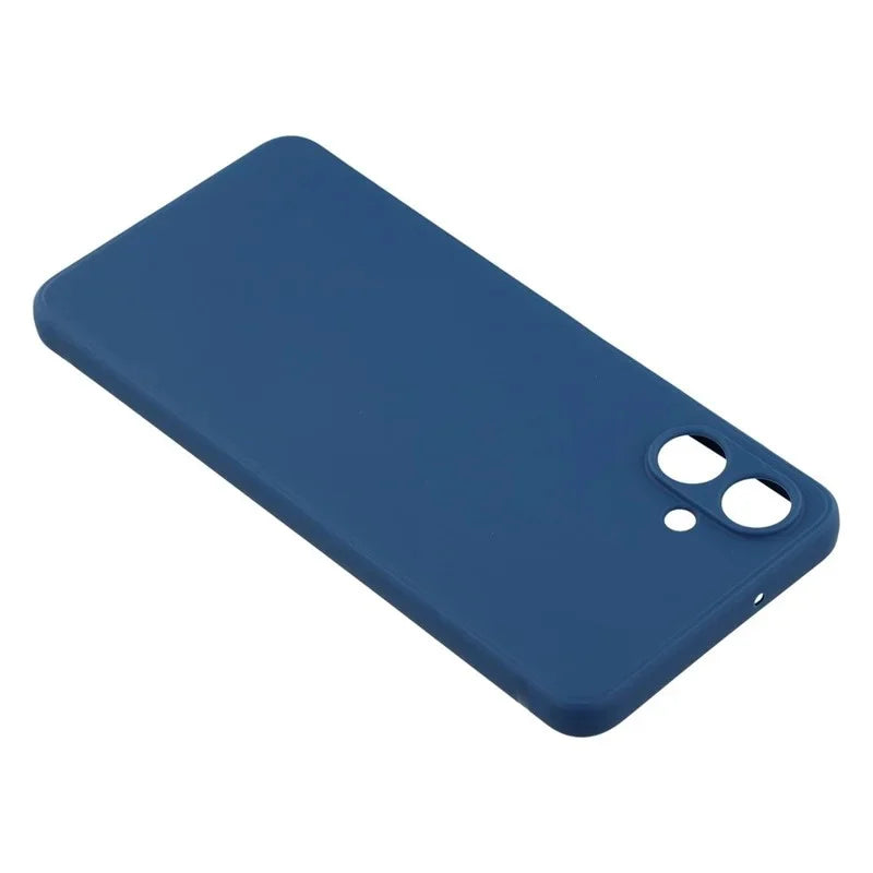 WANLONFENG For Samsung Galaxy A08 4G / A07 4G Case  ZB1 Series Precise Cutouts Straight Edge TPU Phone Cover with 2Pcs Tempered Glass Films - Sapphire - 5