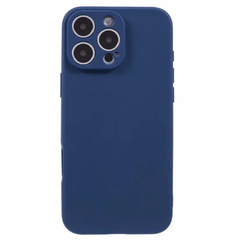 WANLONFENG For iPhone 16 Pro Case  ZB1 Series Precise Cutouts Straight Edge TPU Phone Cover with 2Pcs Tempered Glass Films - Sapphire - 4