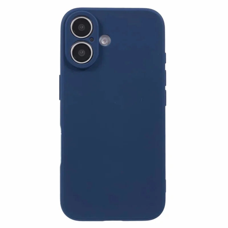 WANLONFENG For iPhone 16 Case  ZB1 Series Precise Cutouts Straight Edge TPU Phone Cover with 2Pcs Tempered Glass Films - Sapphire - 4