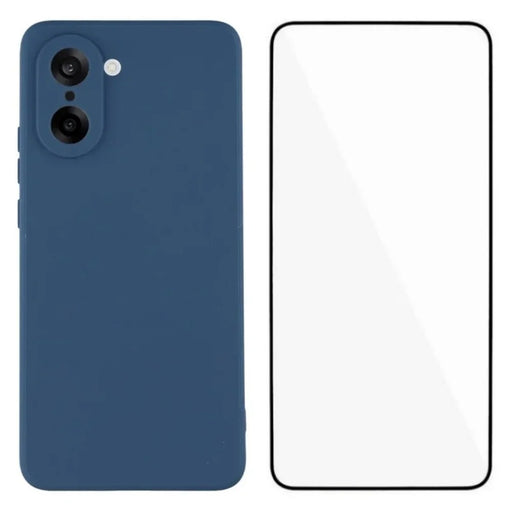 WANLONFENG For OnePlus Ace 5 Racing 5G / OnePlus Nord CE5 5G Case  ZB Series Precise Cutouts Straight Edge TPU Phone Cover with Tempered Glass Film - Sapphire - 1