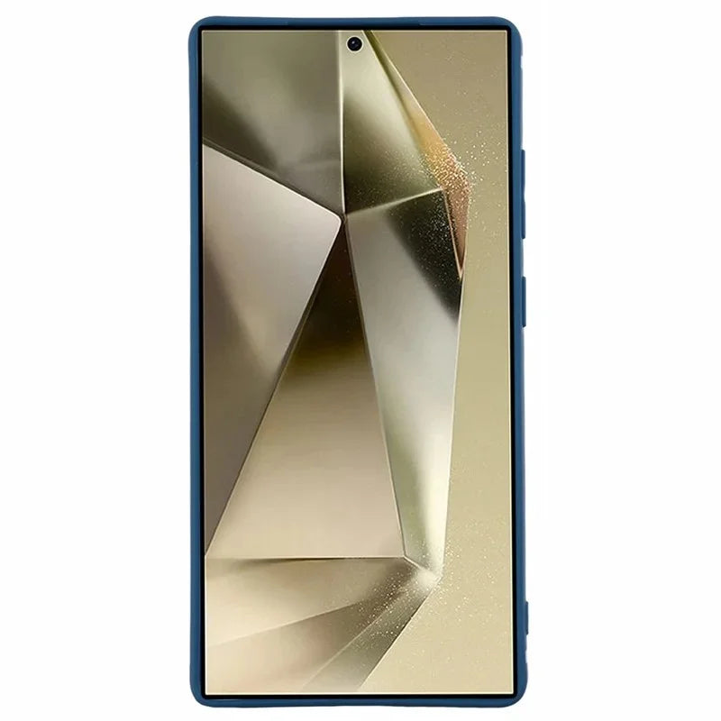 WANLONFENG For Samsung Galaxy S26 Ultra Case  ZB Series Precise Cutouts Straight Edge TPU Phone Cover with Tempered Glass Film - Sapphire - 3