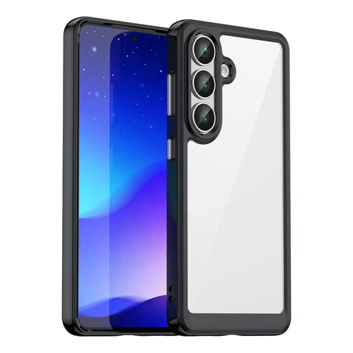 WANLONFENG For Samsung Galaxy S26 Phone Case  XC Series TPU Acrylic Cover with Tempered Glass (Big Lens Hole) - Black - 2