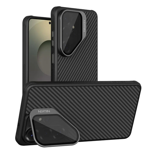 NILLKIN For Samsung Galaxy S26 Ultra Magnetic Case TPU + Aramid Fiber Lens Cover Kickstand Phone Cover - 1