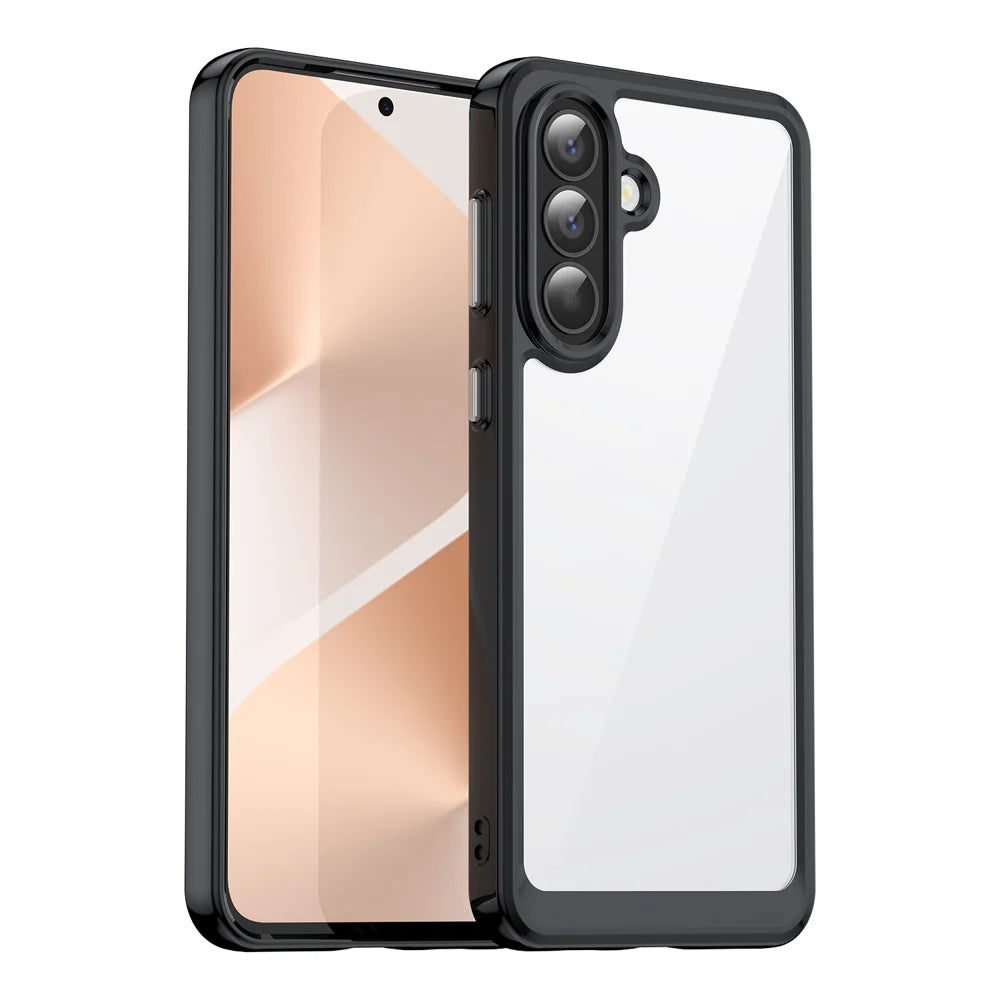 WANLONFENG For Samsung Galaxy A57 5G Phone Case  XC Series TPU Acrylic Cover with Tempered Glass (Big Lens Hole) - Black - 2