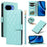 For Google Pixel 10a Wallet Case Rhombus Leather Phone Cover with Strap - Green - 1