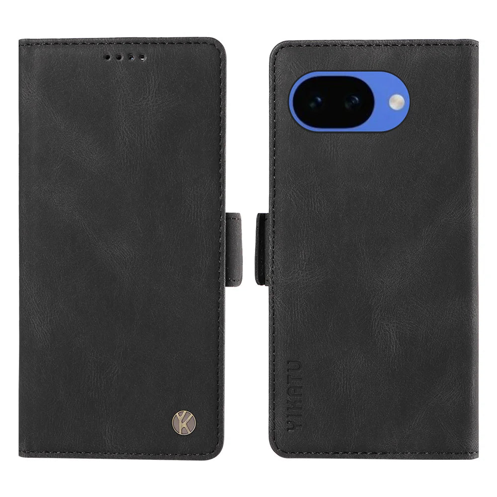 YIKATU For Google Pixel 10a Leather Case  YK-005 Skin-touch Feeling Wallet Phone Cover - Black - 1
