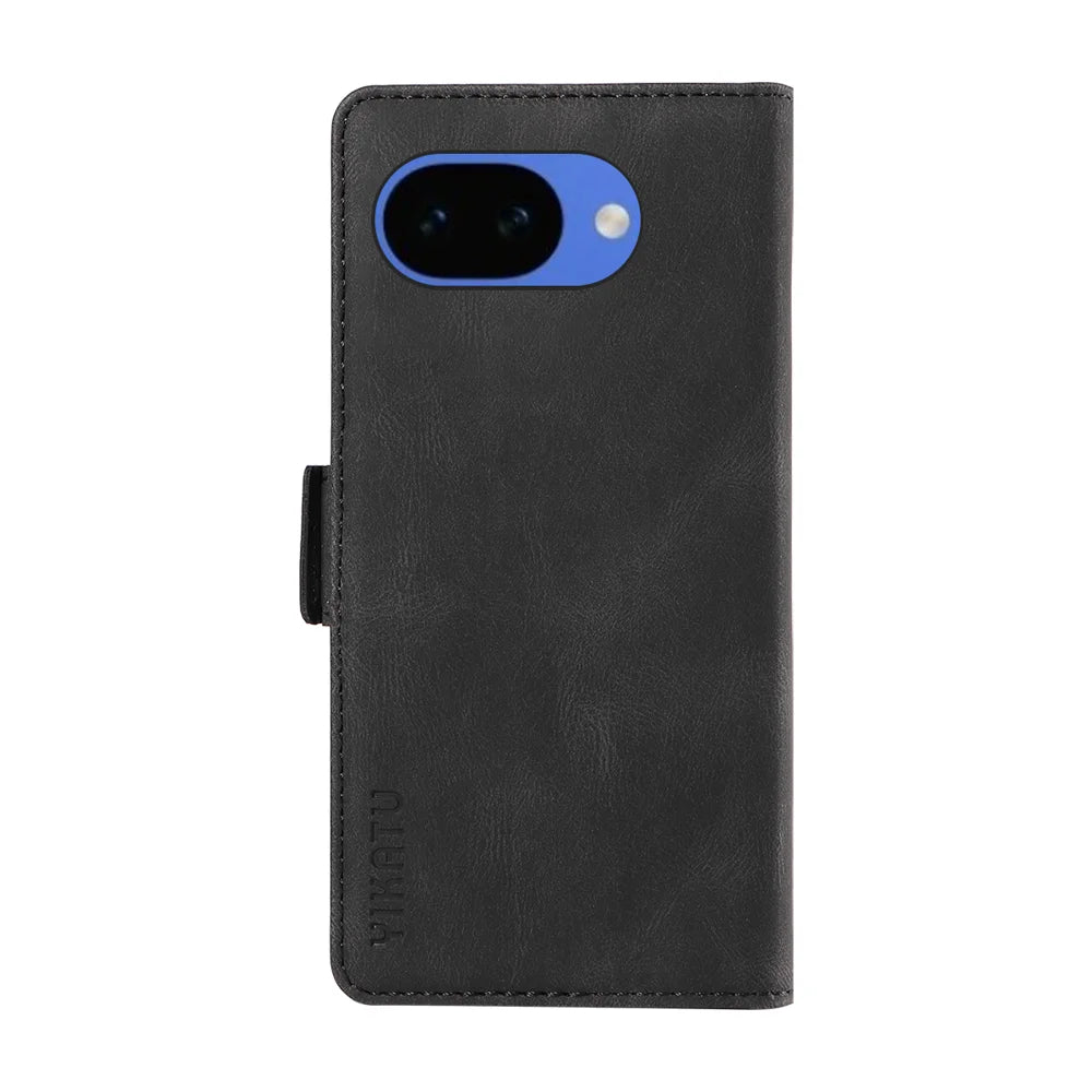 YIKATU For Google Pixel 10a Leather Case  YK-005 Skin-touch Feeling Wallet Phone Cover - Black - 7