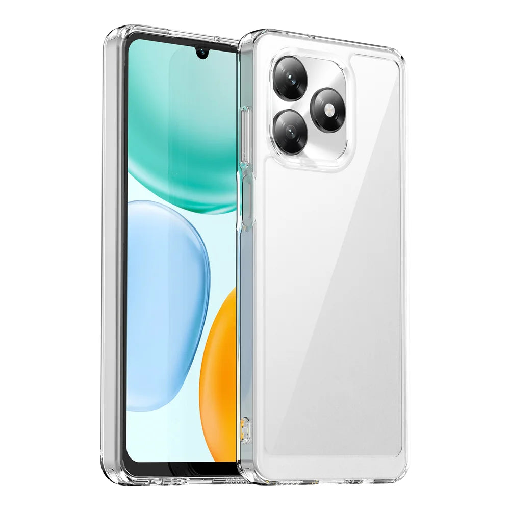 WANLONFENG For Honor X5c 4G Case  MF Series TPU Acrylic Clear Phone Cover with Tempered Glass Film - Transparent - 2
