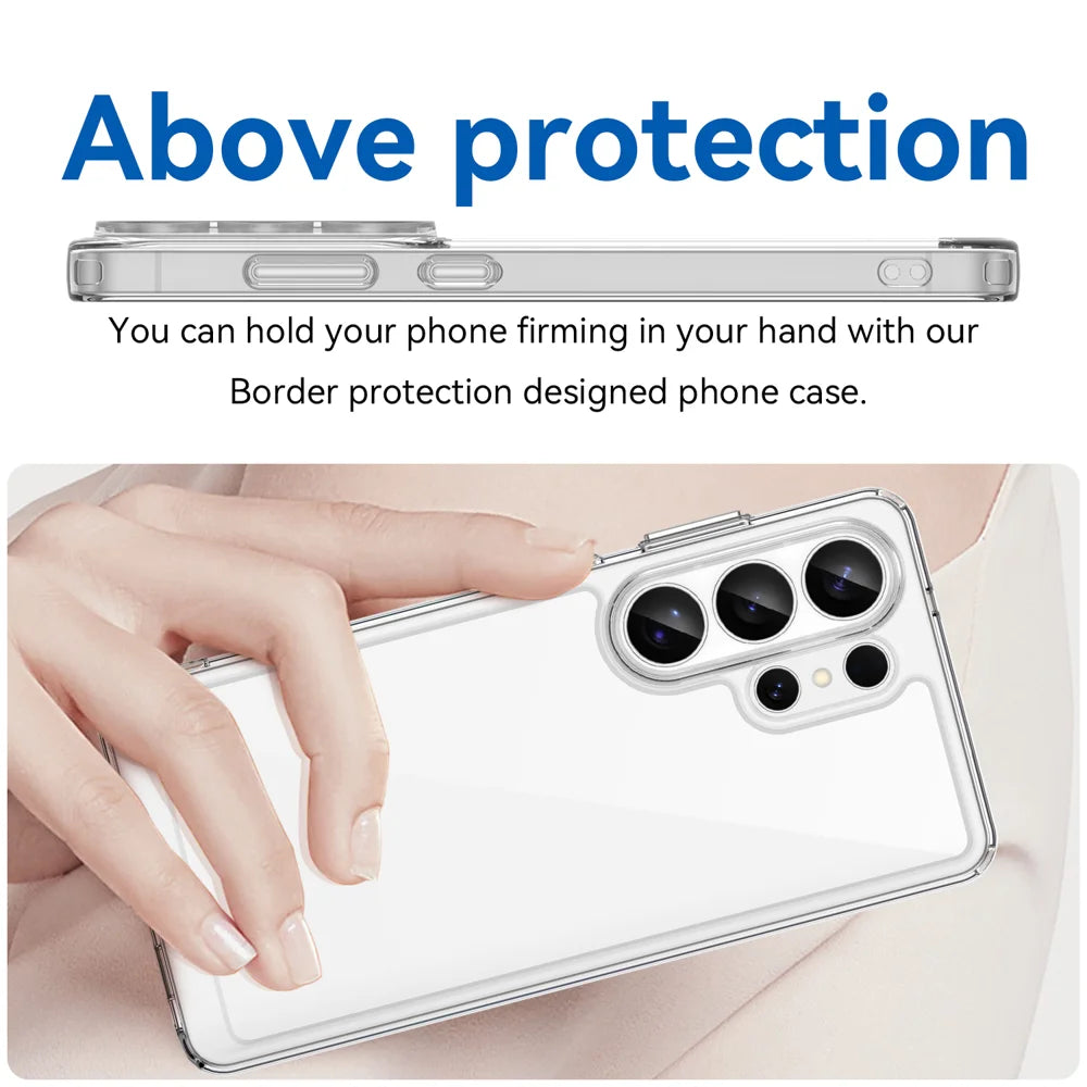 WANLONFENG For Samsung Galaxy S26 Ultra Case  MF Series TPU Acrylic Clear Phone Cover with Tempered Glass Film - Transparent - 5