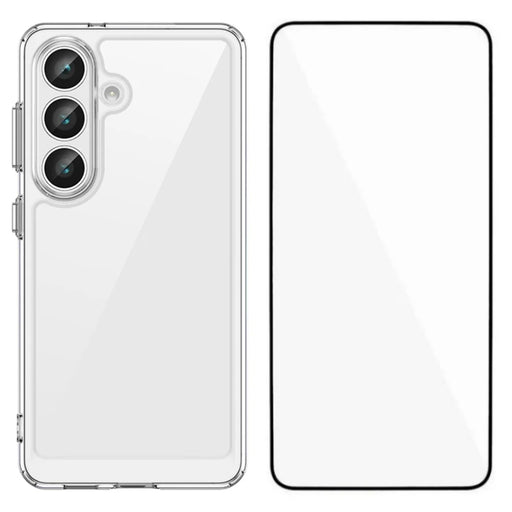 WANLONFENG For Samsung Galaxy S26+ Case  MF Series TPU Acrylic Clear Phone Cover with Tempered Glass Film - Transparent - 1