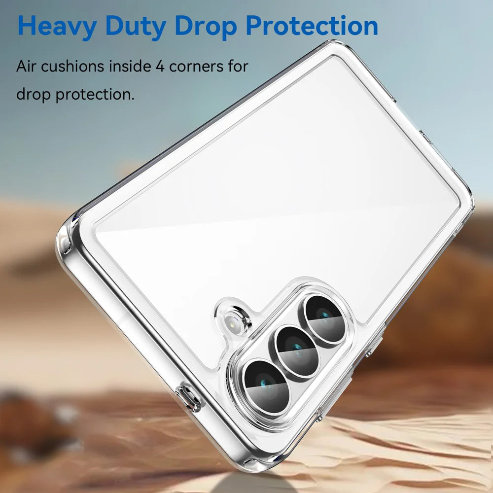 WANLONFENG For Samsung Galaxy S26+ Case  MF Series TPU Acrylic Clear Phone Cover with Tempered Glass Film - Transparent - 4
