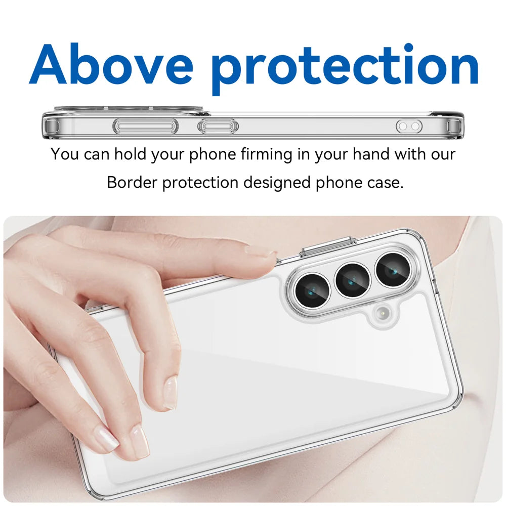 WANLONFENG For Samsung Galaxy S26+ Case  MF Series TPU Acrylic Clear Phone Cover with Tempered Glass Film - Transparent - 5
