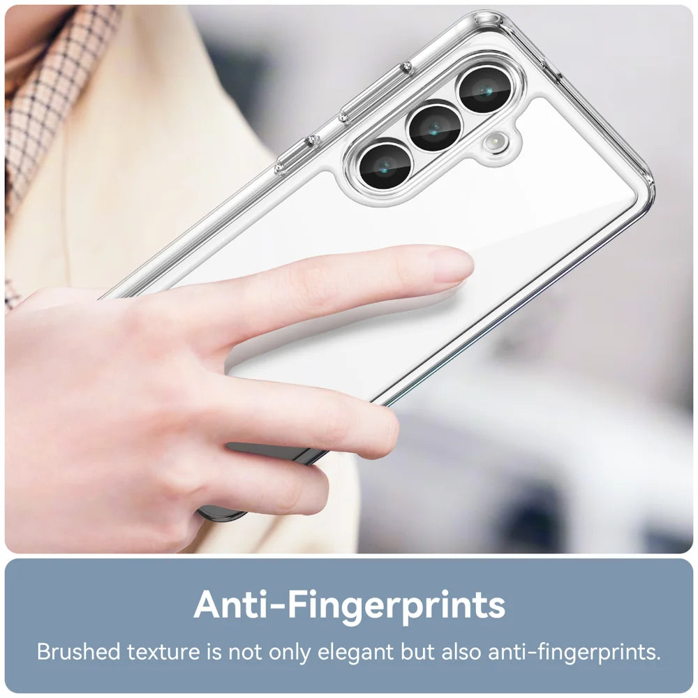WANLONFENG For Samsung Galaxy S26 Case  MF Series TPU Acrylic Clear Phone Cover with Tempered Glass Film - Transparent - 6