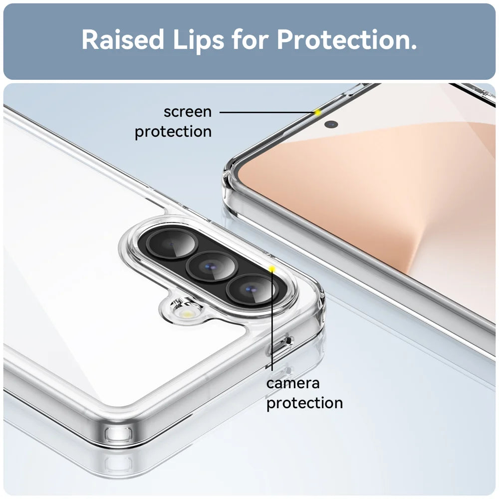 WANLONFENG For Samsung Galaxy A57 5G Case  MF Series TPU Acrylic Clear Phone Cover with Tempered Glass Film - Transparent - 7